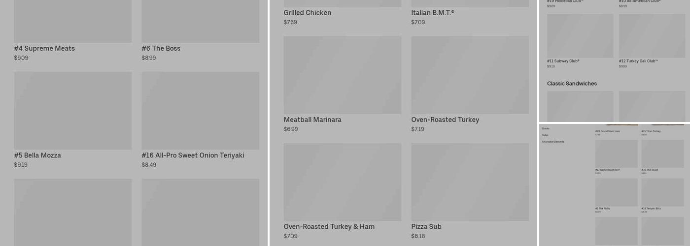 Subway Menu