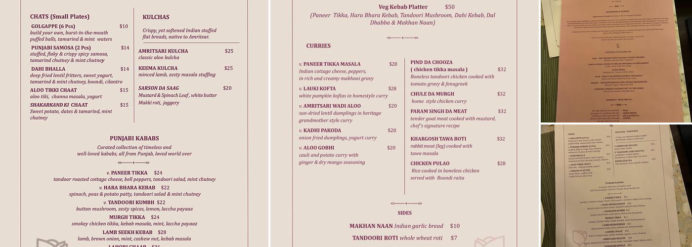 Gulaabo Menu