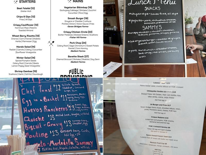 Public Provisions Menu