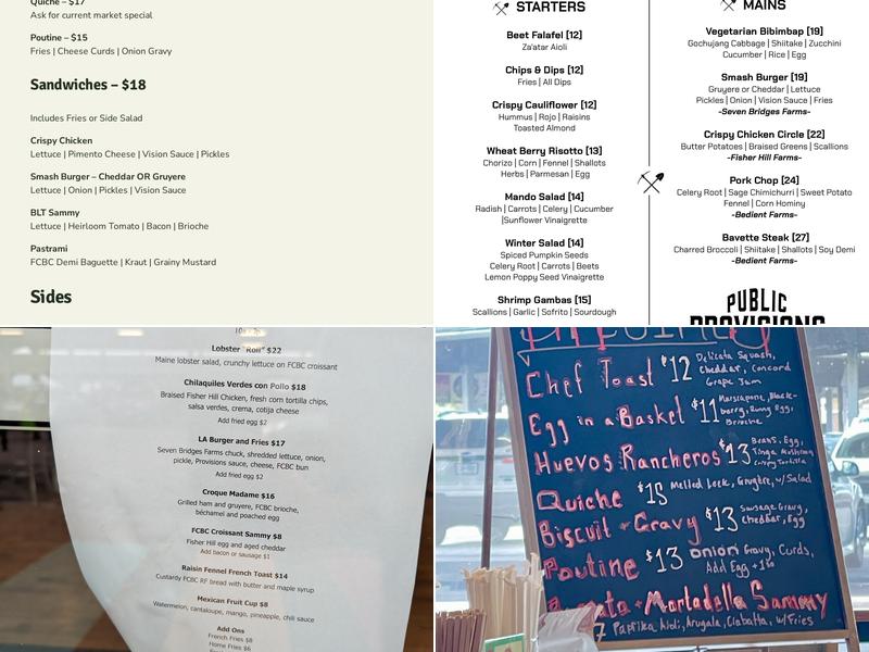 Public Provisions Menu
