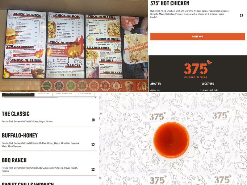 375º Chicken 'n Fries Menu