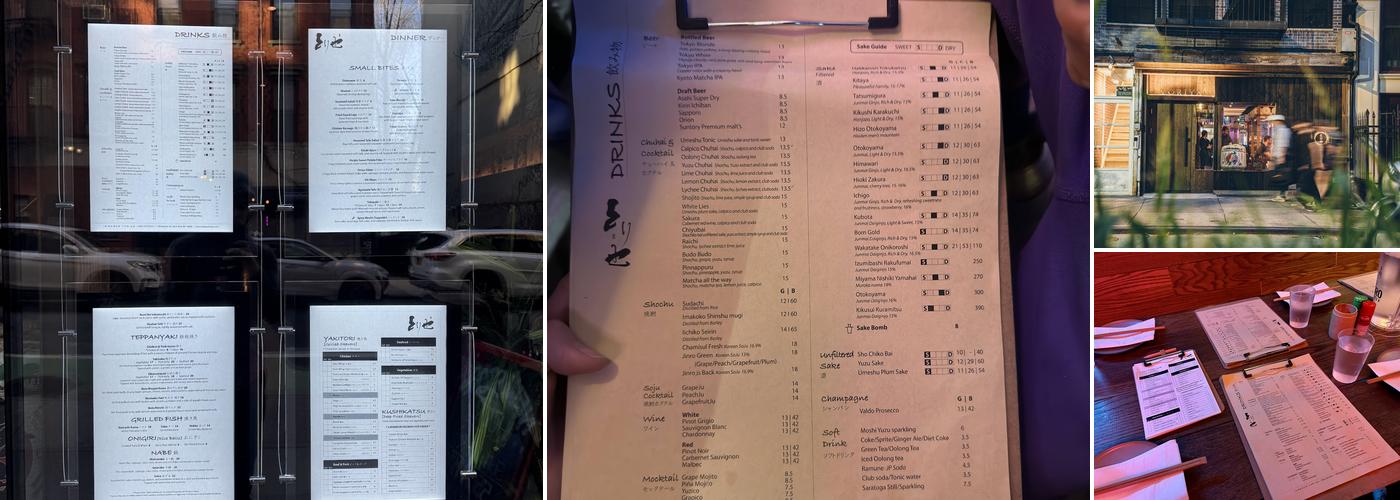 Toriya Menu