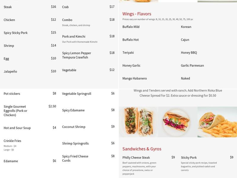 Wing Chow Menu