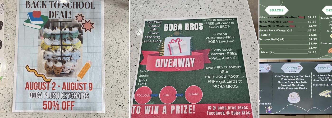 Boba Bros Menu