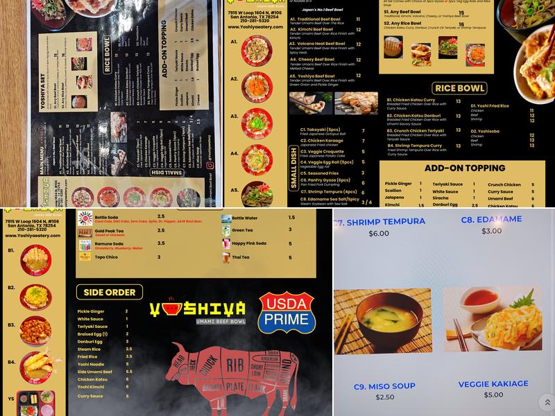 Yoshiya Umami Beef Bowl Menu