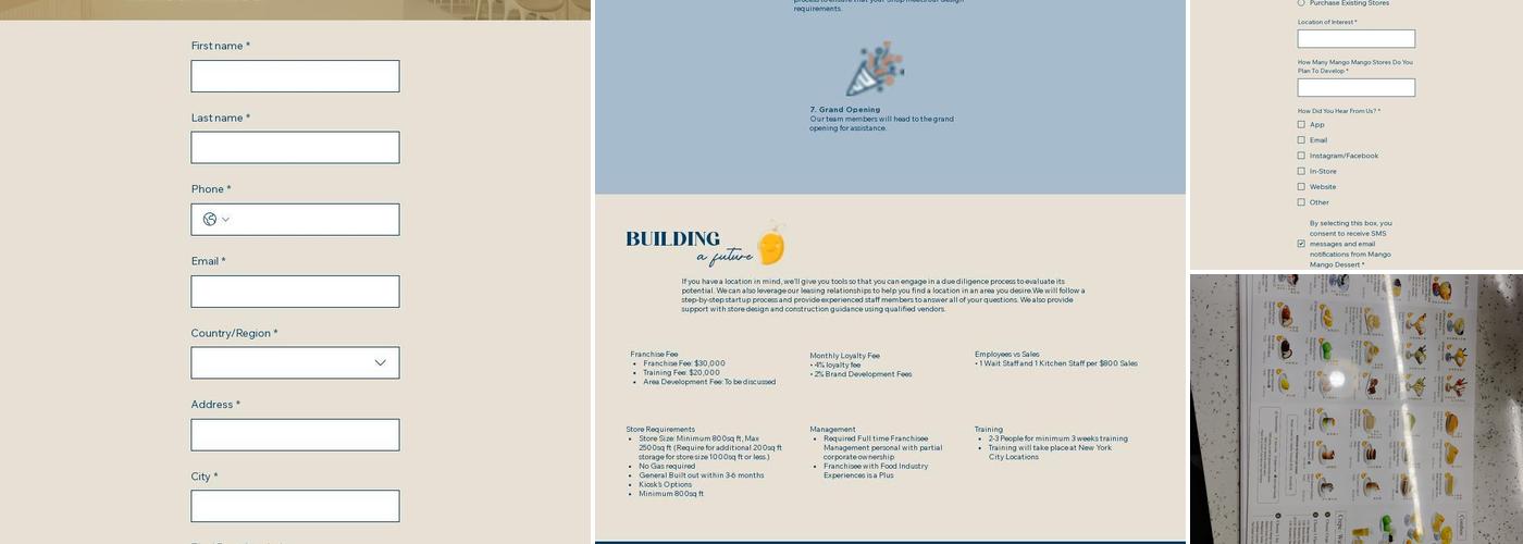 Mango Mango Dessert Menu