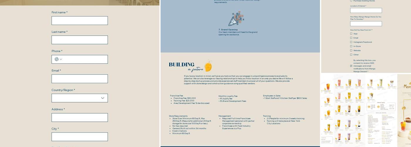 Mango Mango Dessert Menu