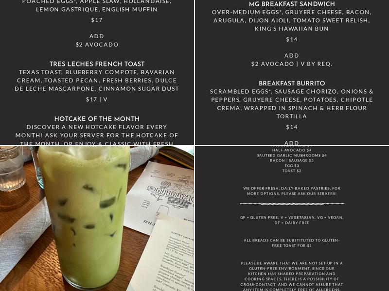 MorninGlory Menu