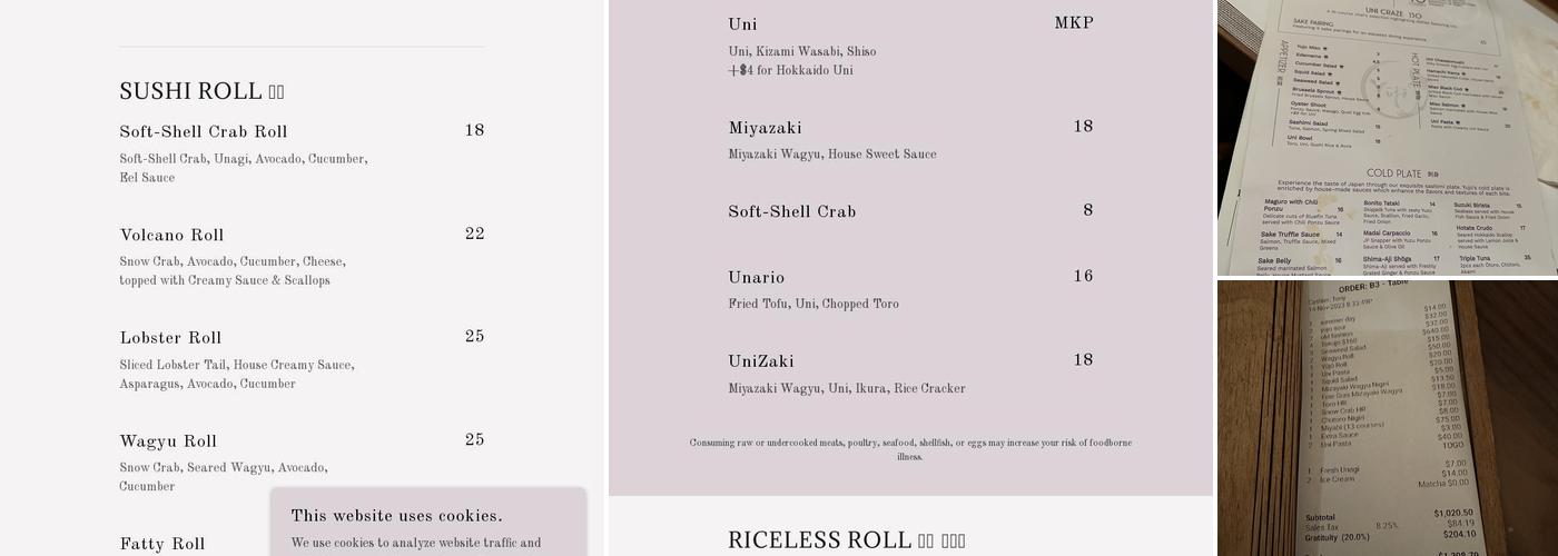 Yujo Menu