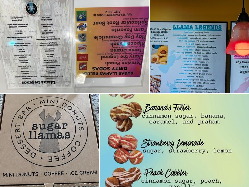 Sugar Llamas Menu