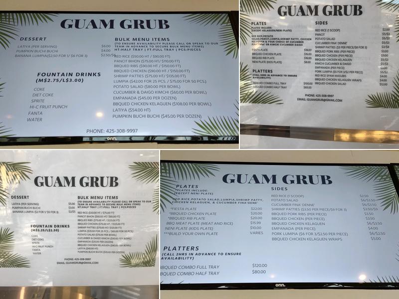 Guam Grub Menu