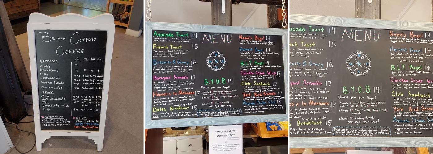Compass Cafe Menu