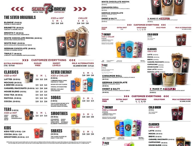 7 Brew Coffee Menu