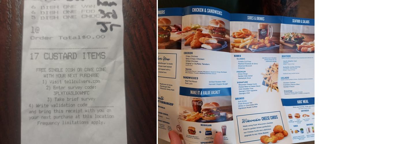 Culver’s Menu