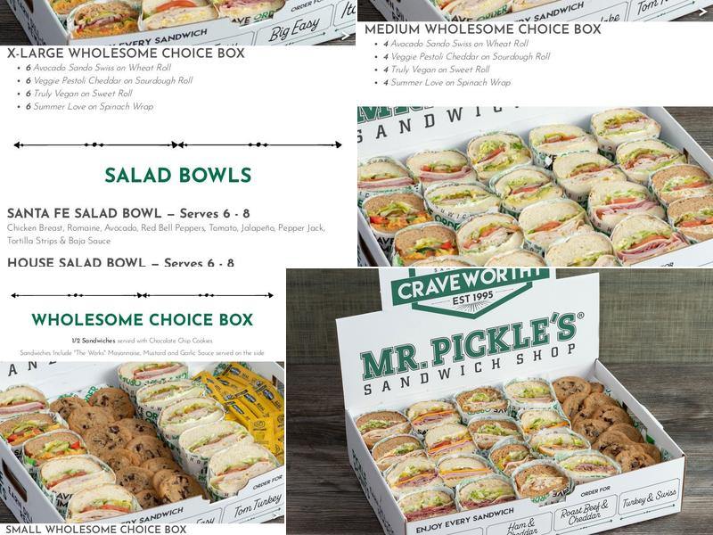 Mr. Pickle's Sandwich Shop Menu