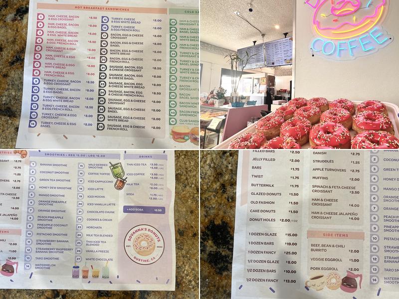 Sovanna's Donuts Menu