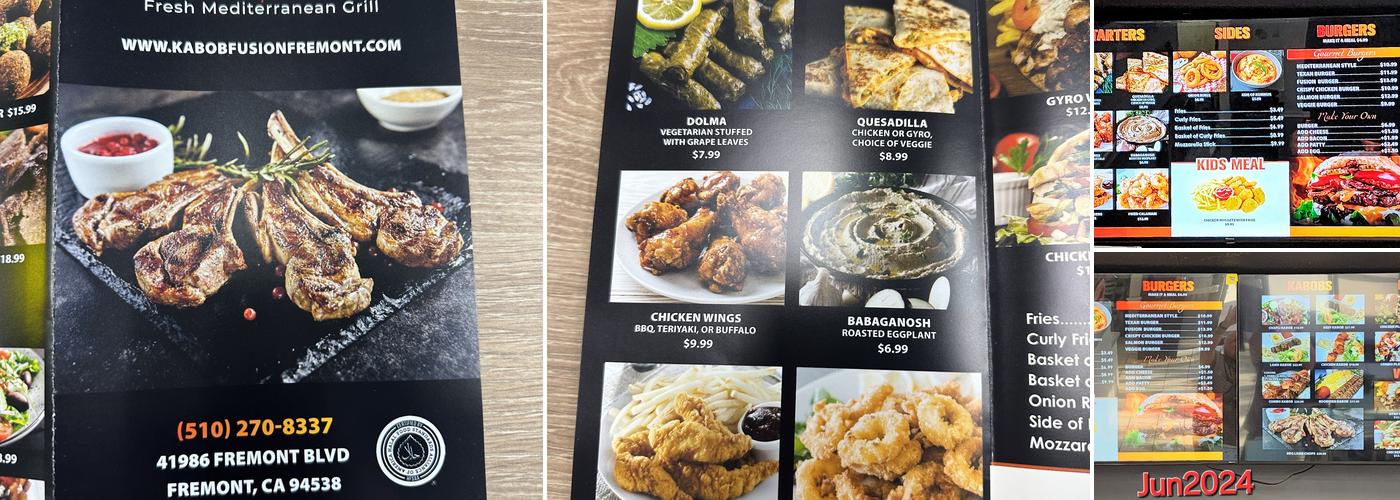 Kabob Fusion Menu