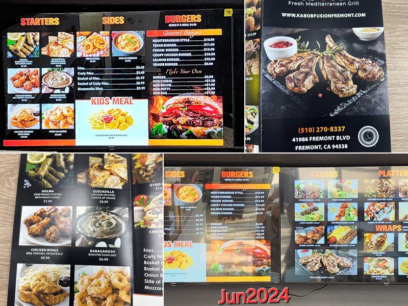 Kabob Fusion Menu