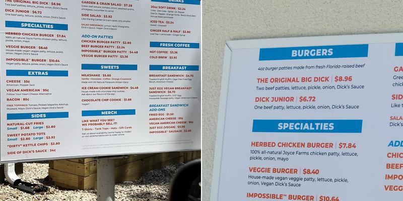 Dick Mondell's Burgers & Fries Menu