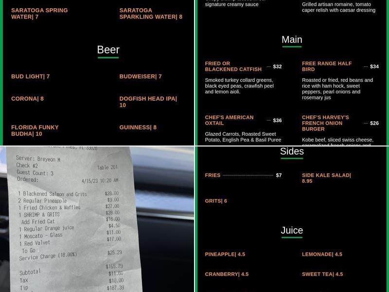 Brandon’s Bistro Menu