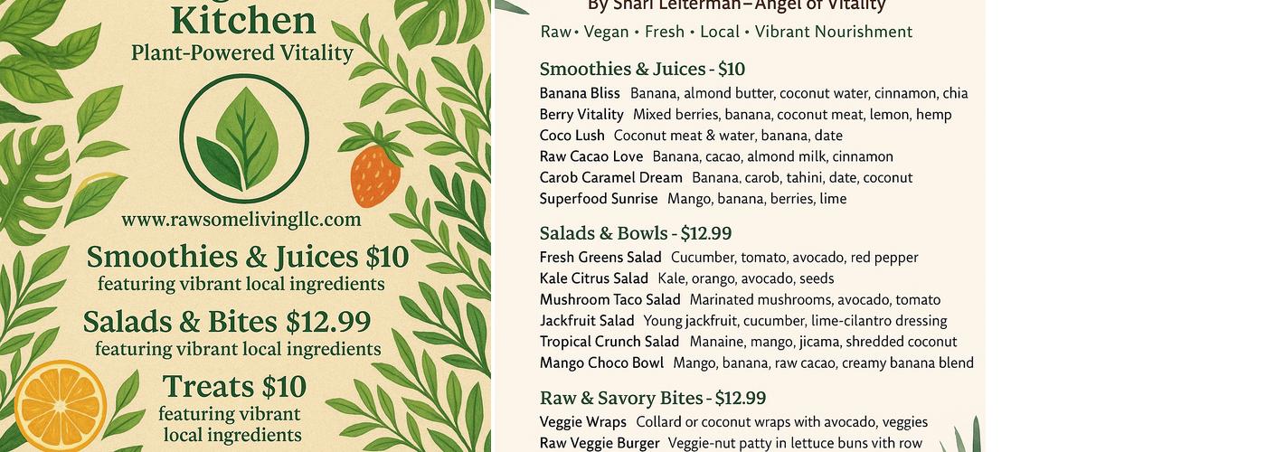 TrueVeganRawsomeKitchen Menu