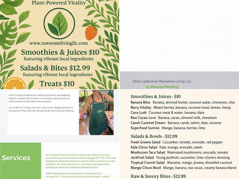 TrueVeganRawsomeKitchen Menu