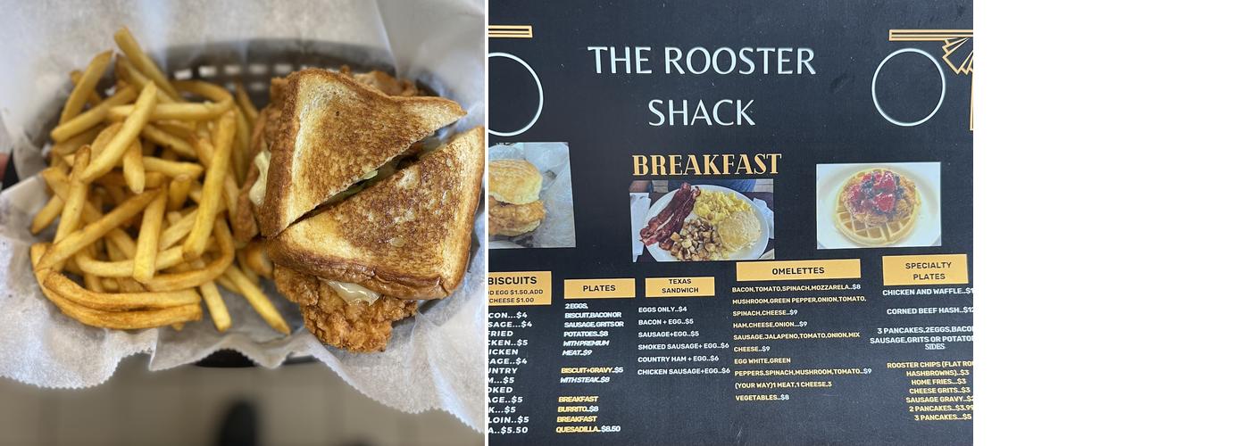 the rooster shack Menu