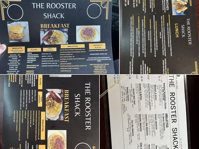 the rooster shack Menu