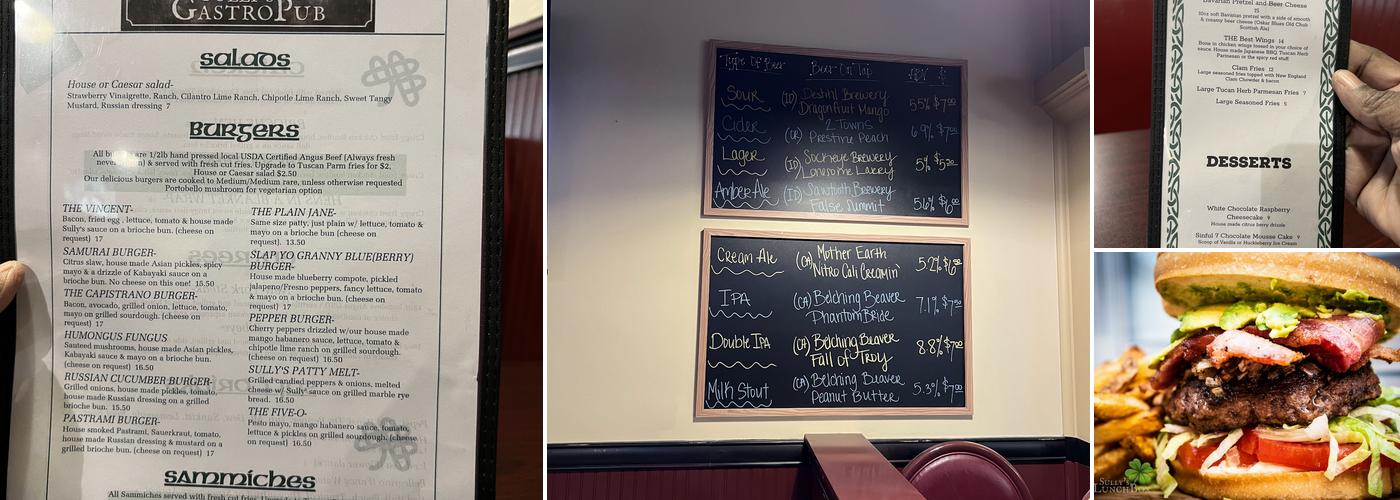 Sully's GastroPub Menu