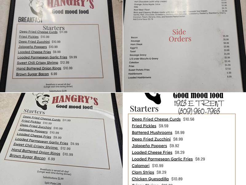 Hangry's Stateline Menu