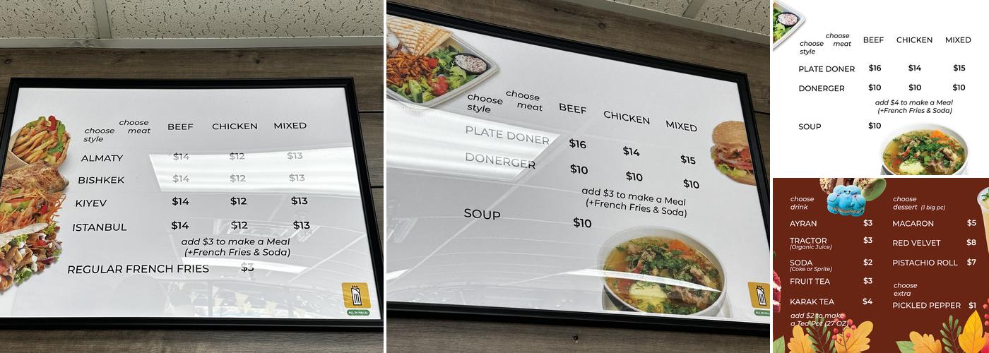 Donerka Alma-Ata Menu