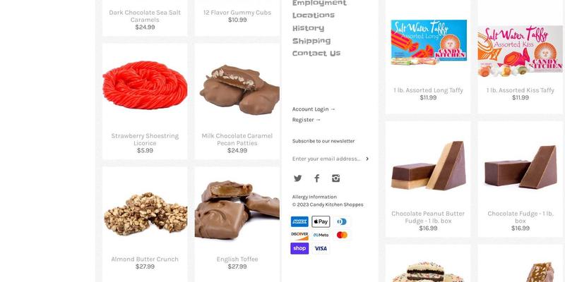Candy Kitchen Menu