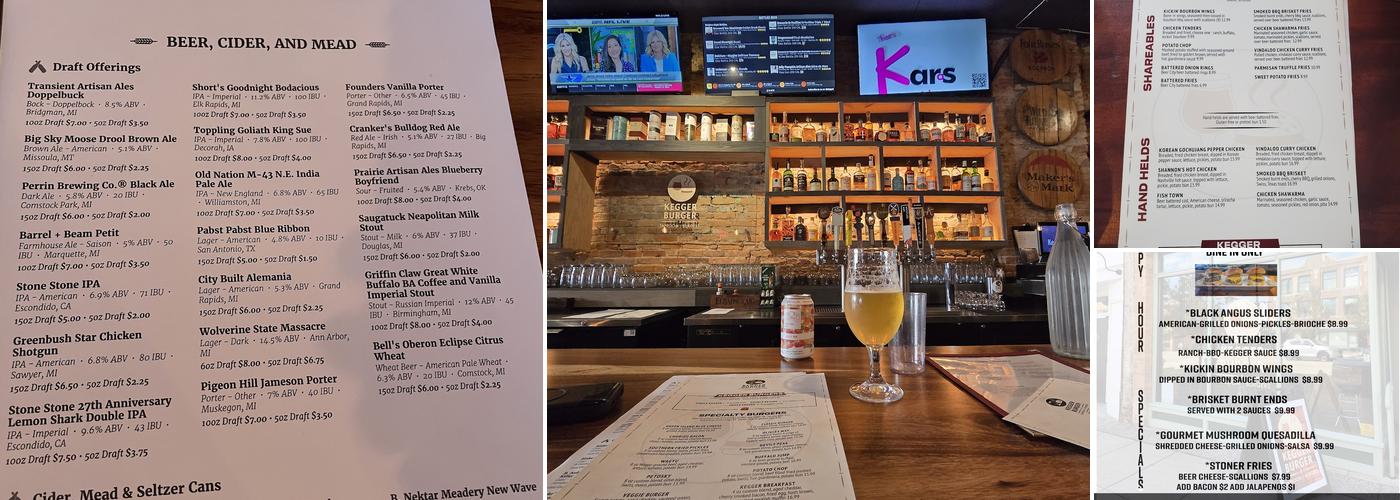 Kegger Burger Menu