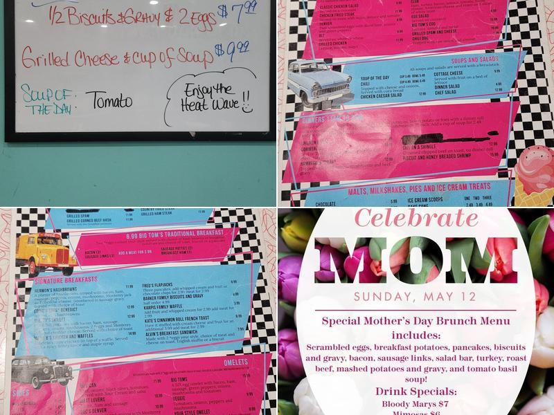 Big Tom’s Diner Menu