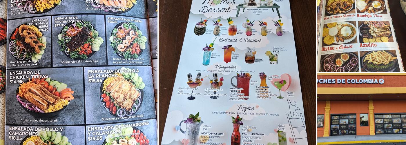 NOCHES DE COLOMBIA WOODBRIDGE Menu