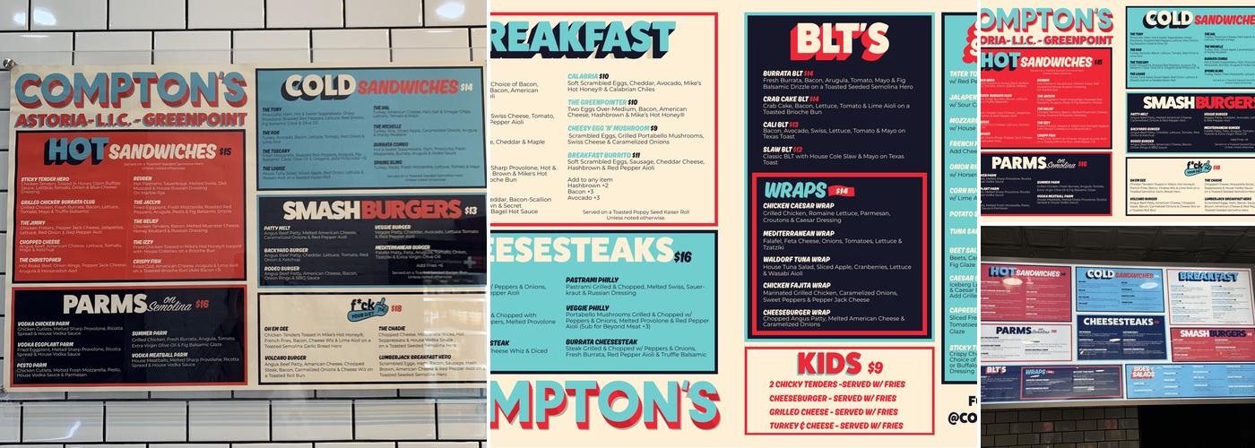 COMPTON'S Menu