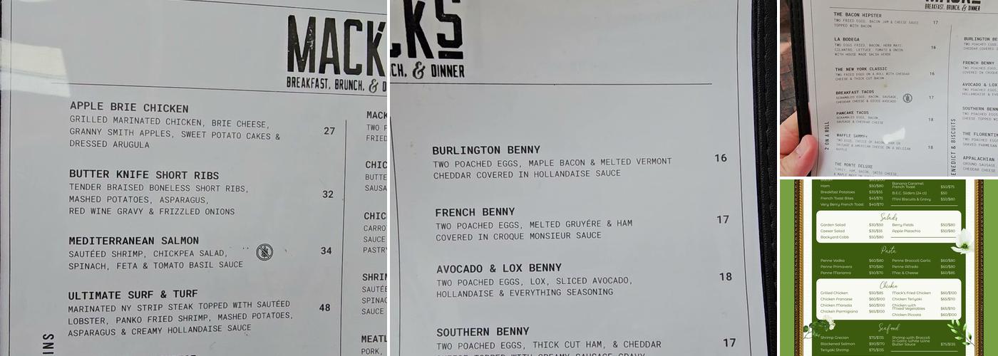 Mack's Menu