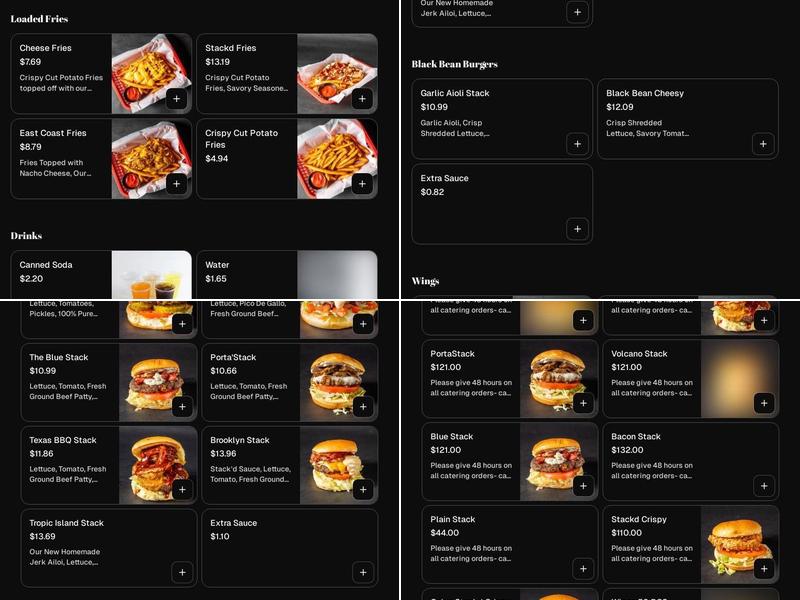 Stack'd Burger Menu