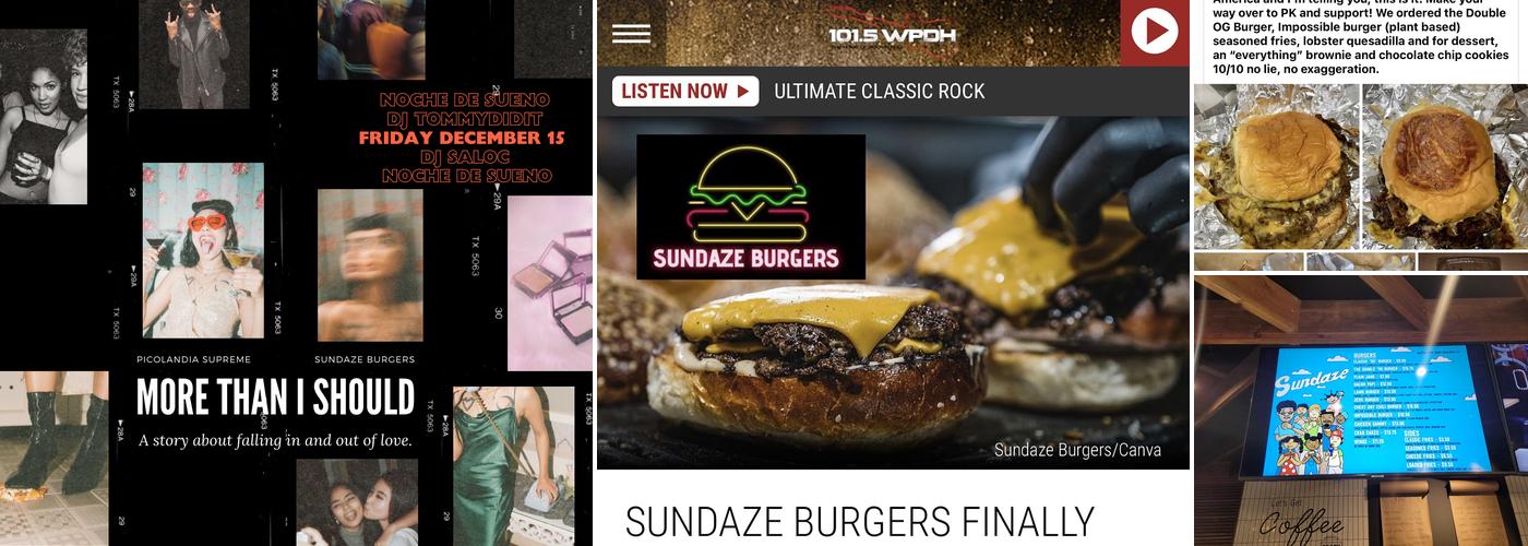 Sundaze Smash Burgers Menu