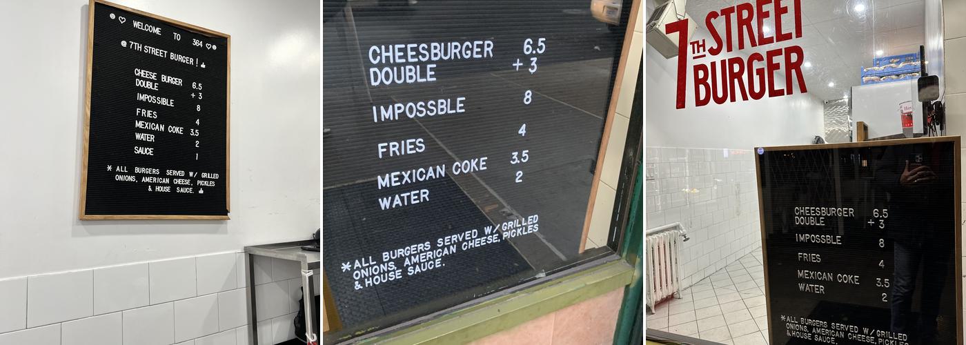 7th Street Burger Kips Bay Menu