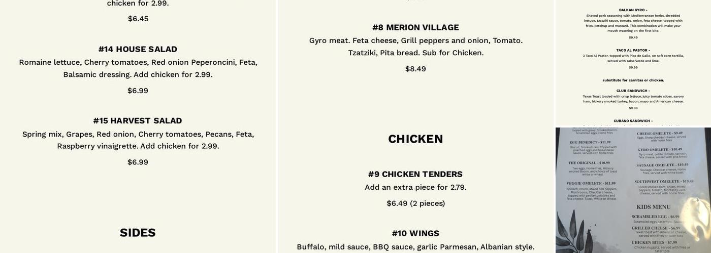 Star Kitchen Cafe Menu