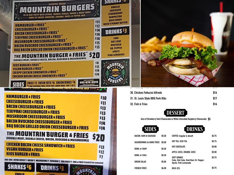 Mountain Burgers Menu