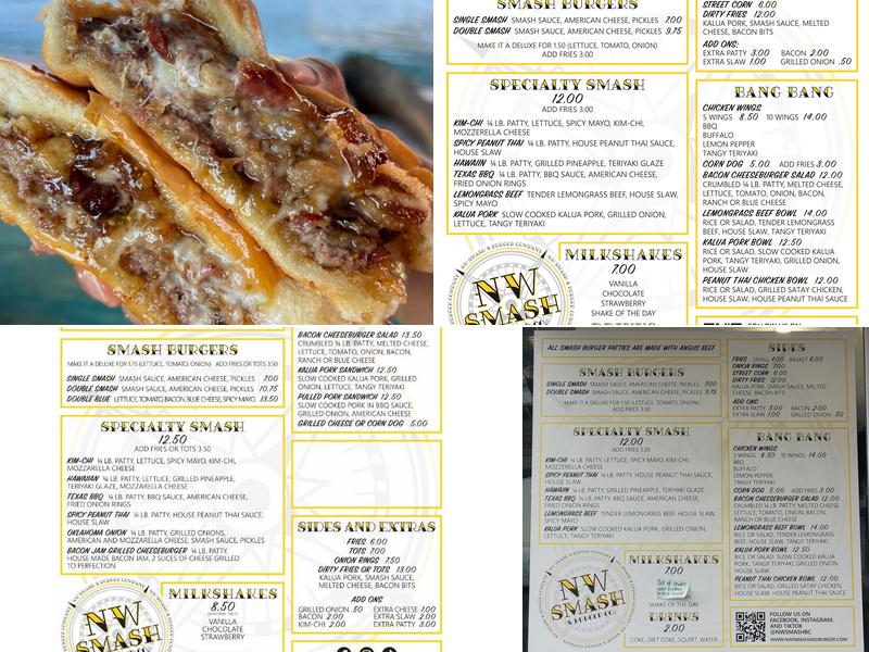 NW Smash & Burger Co Menu