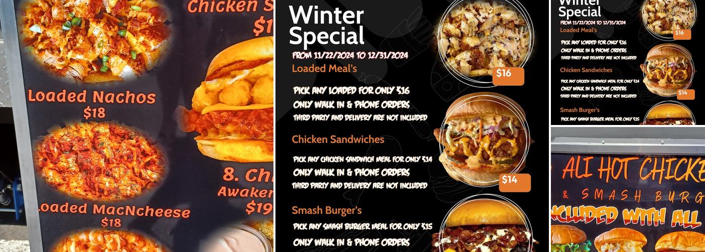 Ali's Hot Chicken And Smash Burger Menu