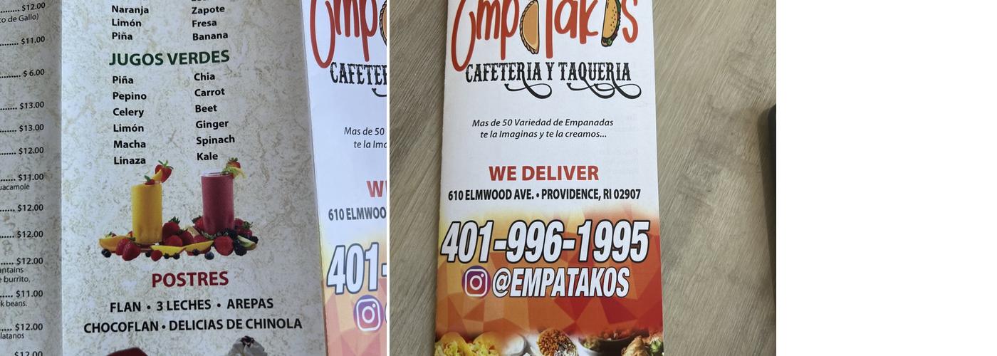 EMPATAKOS Menu