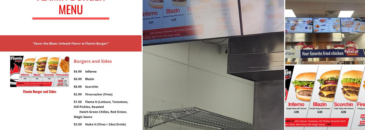 Flamin Burger Menu