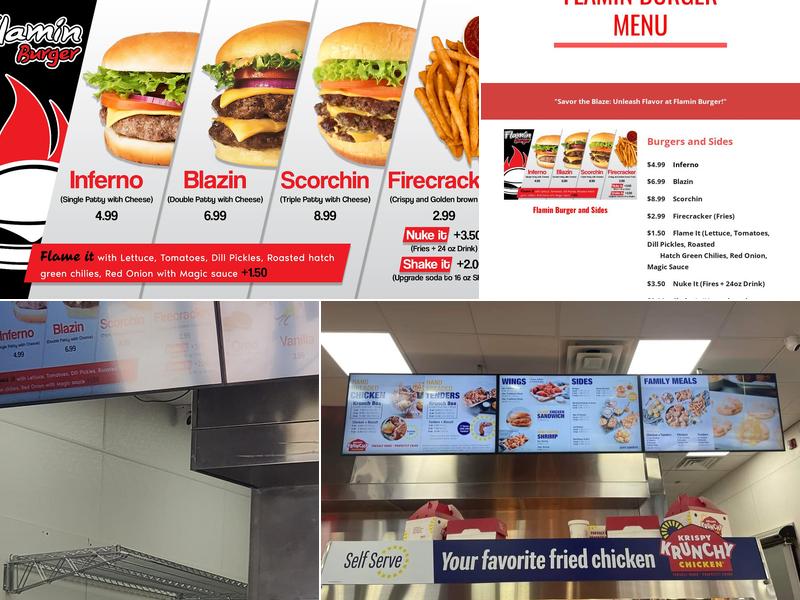 Flamin Burger Menu