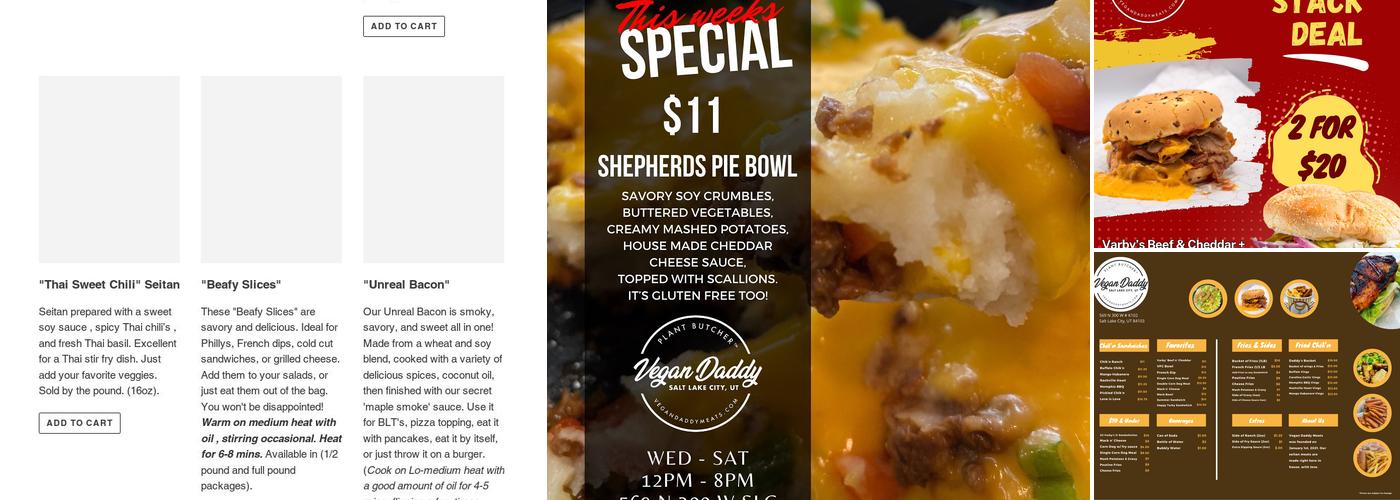 Vegan Daddy Meats Menu