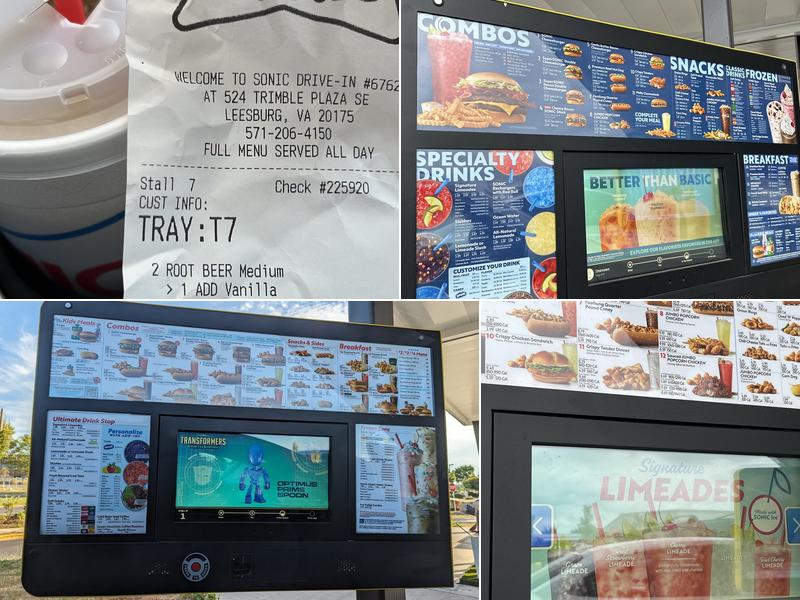Sonic Drive-In Menu