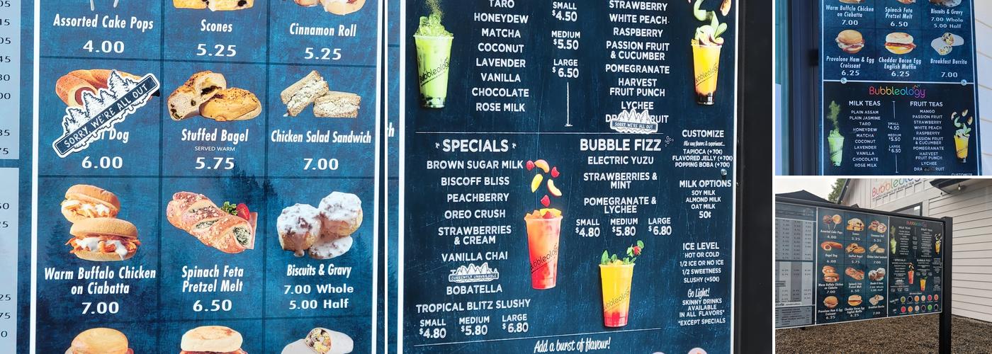Northwest Grind x Bubbleology Menu